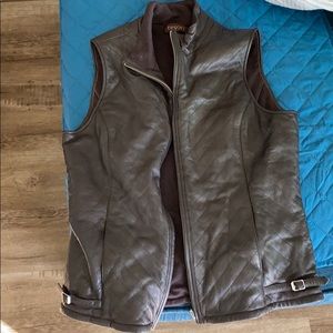 Leather brown vest